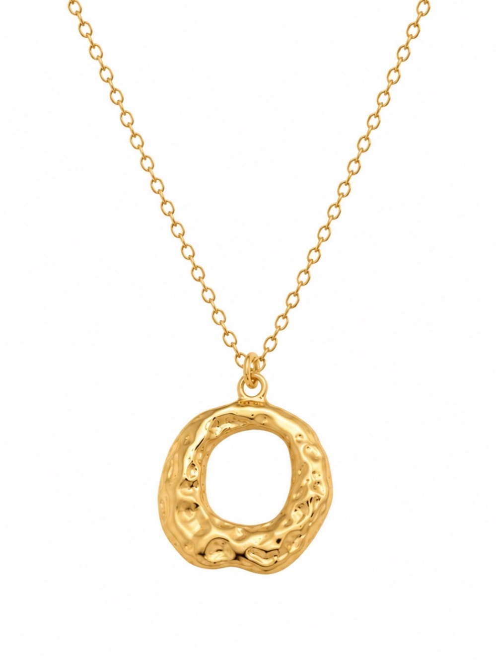 18K Gold Plated Circle Pendant Necklace